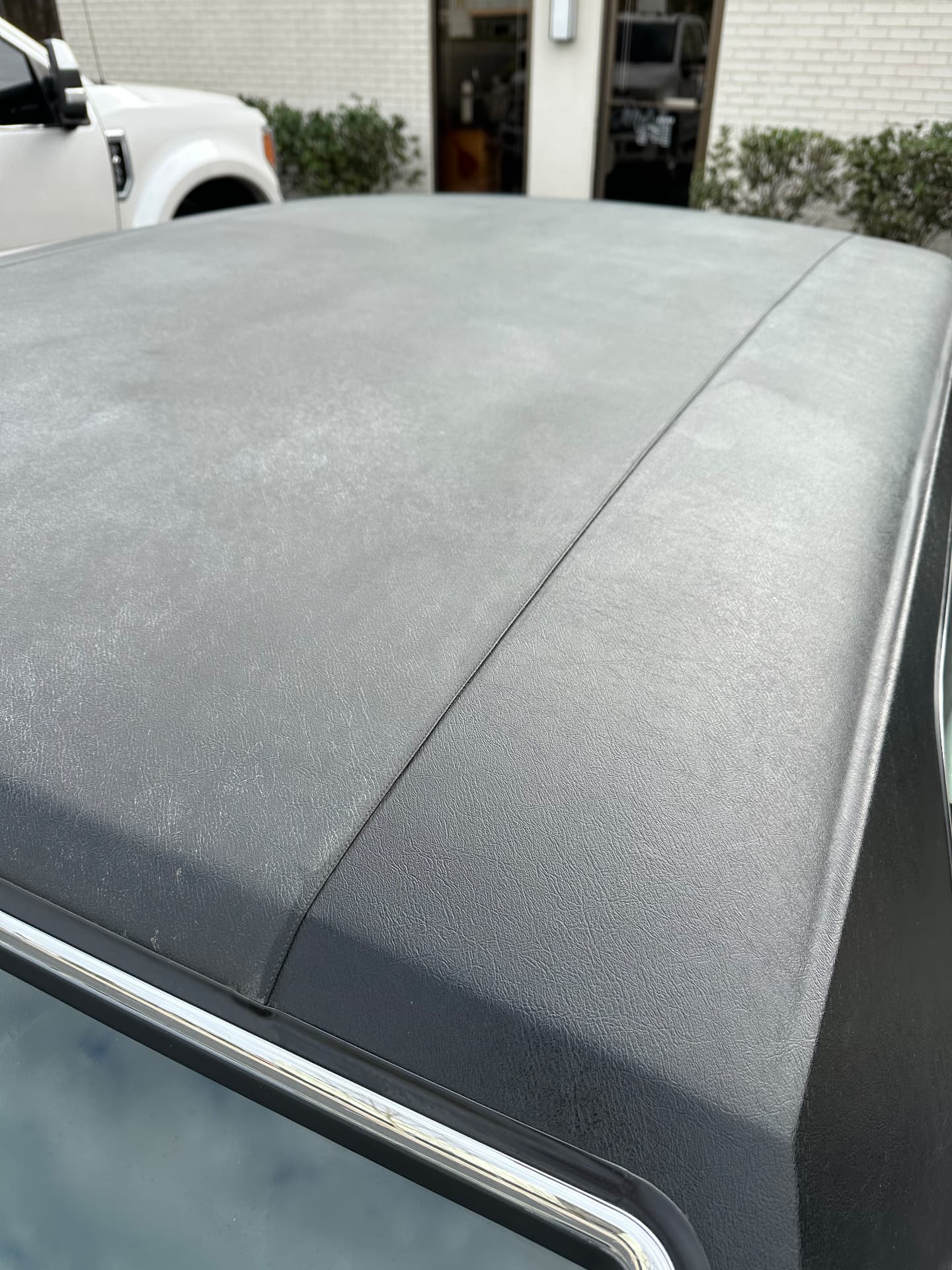 BlackWow trim restoration — convertible top before and after